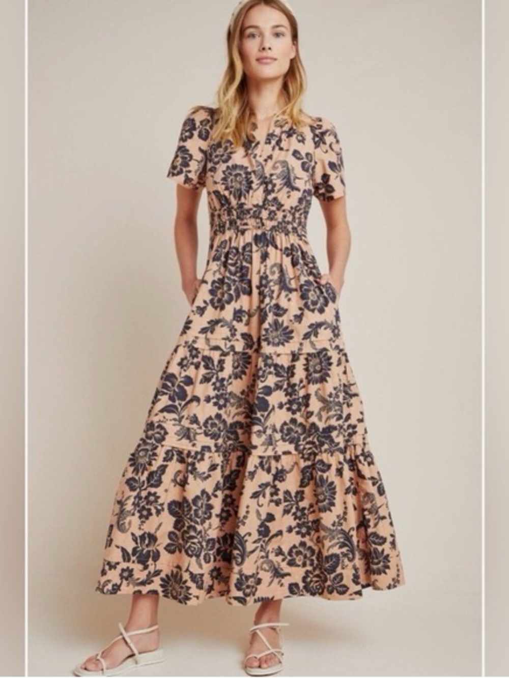 $168 ANTHROPOLOGIE “Somerset” Maxi Dress in 100% Cotton, Size XS